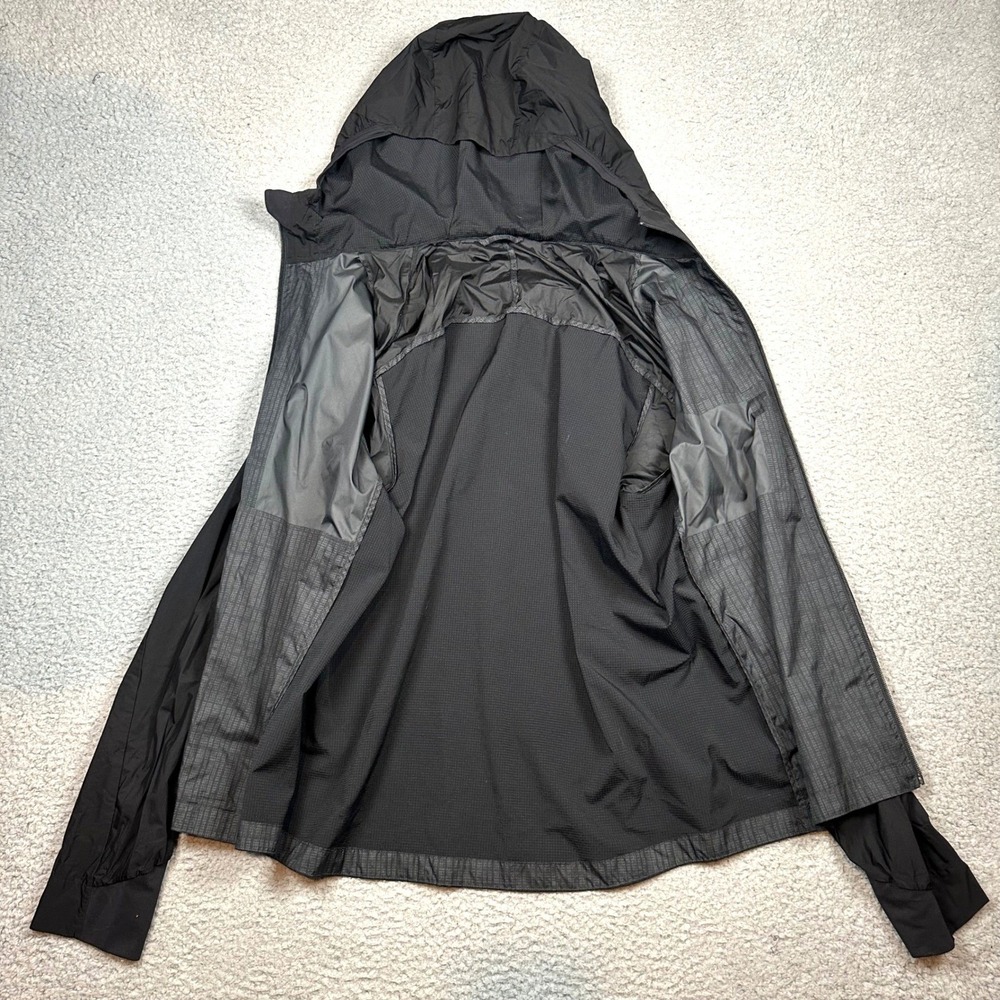 Lululemon Pack-It Jacket Mesh Mens L Black Hooded Running Windbreaker Reflective - Picture 7 of 14